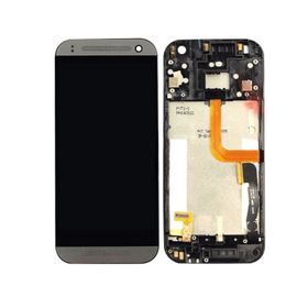 HTC One Mini 2 M8 Mini Gümüş Çıtalı Dokunmatik Lcd Ekran