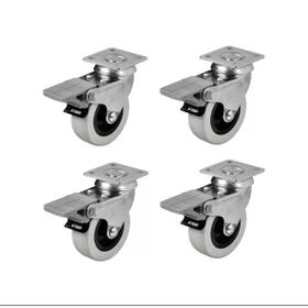 Hts 254 4 Adet 52 mm Tablalı Döner Frenli Mobilya Tekeri