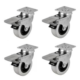 Hts 254 4 Adet 52 mm Tablalı Döner Frenli Mobilya Tekeri