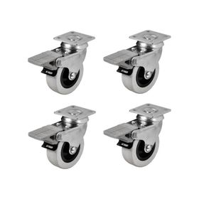 Hts 254 4 Adet 52 mm Tablalı Döner Frenli Mobilya Tekeri