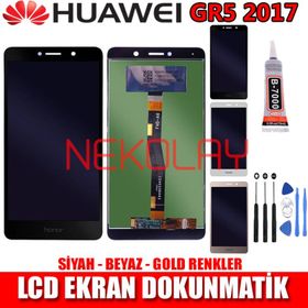 Huawei Gr5 2017 Beyaz Çıtalı Lcd Dokunmatik Ekran