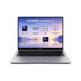 Huawei MateBook 14 Uzay Grisi Ultra 5 125H 16GB RAM 1TB SSD FreeDOS 14.2 inç Laptop - Notebook