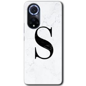 Huawei Nova 9 Beyaz Mermer Desenli Ş Harfi Baskılı Uyumlu Silikon Kılıf