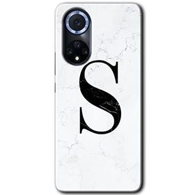Huawei Nova 9 Beyaz Mermer Desenli Ş Harfi Baskılı Uyumlu Silikon Kılıf