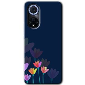 Huawei Nova 9 Çizim Çiçekleri Baskılı Uyumlu Silikon Kılıf