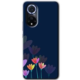 Huawei Nova 9 Çizim Çiçekleri Baskılı Uyumlu Silikon Kılıf