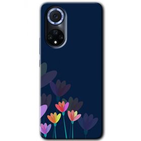 Huawei Nova 9 Çizim Çiçekleri Baskılı Uyumlu Silikon Kılıf