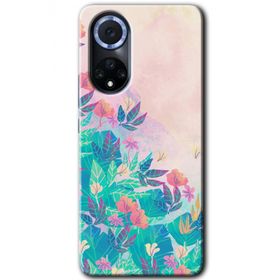 Huawei Nova 9 Çizim Yapraklar Baskılı Uyumlu Silikon Kılıf