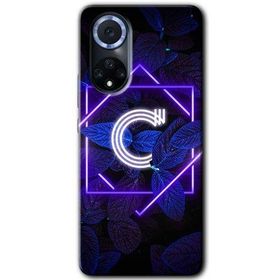 Huawei Nova 9 Dark Neon Yaprak C Harfi Baskılı Uyumlu Silikon Kılıf