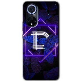 Huawei Nova 9 Dark Neon Yaprak D Harfi Baskılı Uyumlu Silikon Kılıf