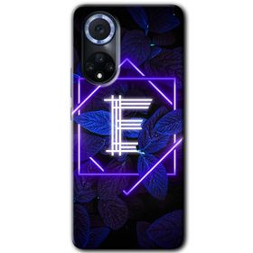 Huawei Nova 9 Dark Neon Yaprak E Harfi Baskılı Uyumlu Silikon Kılıf