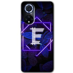 Huawei Nova 9 Dark Neon Yaprak E Harfi Baskılı Uyumlu Silikon Kılıf