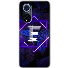 Huawei Nova 9 Dark Neon Yaprak E Harfi Baskılı Uyumlu Silikon Kılıf