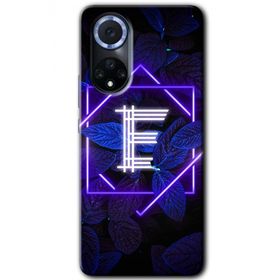 Huawei Nova 9 Dark Neon Yaprak E Harfi Baskılı Uyumlu Silikon Kılıf