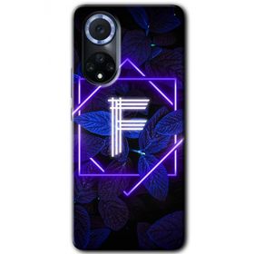 Huawei Nova 9 Dark Neon Yaprak F Harfi Baskılı Uyumlu Silikon Kılıf