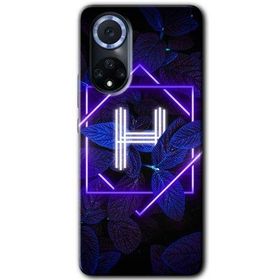 Huawei Nova 9 Dark Neon Yaprak H Harfi Baskılı Uyumlu Silikon Kılıf