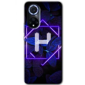 Huawei Nova 9 Dark Neon Yaprak H Harfi Baskılı Uyumlu Silikon Kılıf