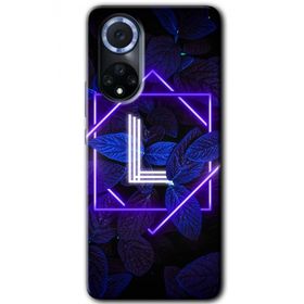Huawei Nova 9 Dark Neon Yaprak L Harfi Baskılı Uyumlu Silikon Kılıf