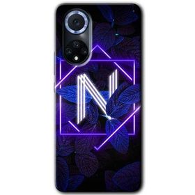 Huawei Nova 9 Dark Neon Yaprak N Harfi Baskılı Uyumlu Silikon Kılıf