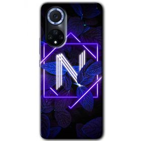 Huawei Nova 9 Dark Neon Yaprak N Harfi Baskılı Uyumlu Silikon Kılıf
