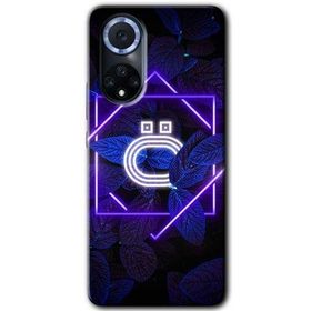 Huawei Nova 9 Dark Neon Yaprak Ö Harfi Baskılı Uyumlu Silikon Kılıf