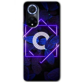 Huawei Nova 9 Dark Neon Yaprak Ö Harfi Baskılı Uyumlu Silikon Kılıf