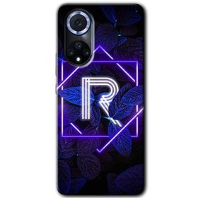 Huawei Nova 9 Dark Neon Yaprak R Harfi Baskılı Uyumlu Silikon Kılıf