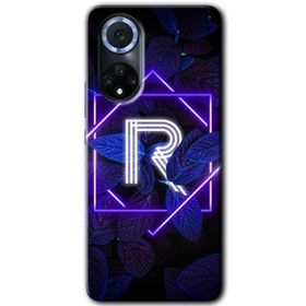 Huawei Nova 9 Dark Neon Yaprak R Harfi Baskılı Uyumlu Silikon Kılıf