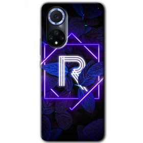 Huawei Nova 9 Dark Neon Yaprak R Harfi Baskılı Uyumlu Silikon Kılıf