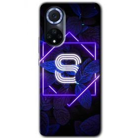 Huawei Nova 9 Dark Neon Yaprak Ş Harfi Baskılı Uyumlu Silikon Kılıf