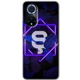 Huawei Nova 9 Dark Neon Yaprak Ş Harfi Baskılı Uyumlu Silikon Kılıf