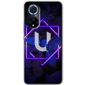 Huawei Nova 9 Dark Neon Yaprak Ü Harfi Baskılı Uyumlu Silikon Kılıf