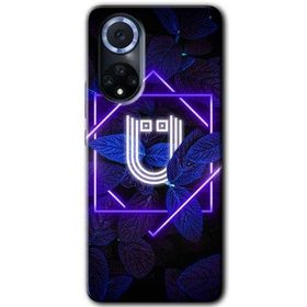 Huawei Nova 9 Dark Neon Yaprak Ü Harfi Baskılı Uyumlu Silikon Kılıf
