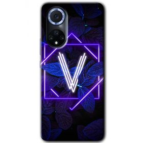 Huawei Nova 9 Dark Neon Yaprak V Harfi Baskılı Uyumlu Silikon Kılıf