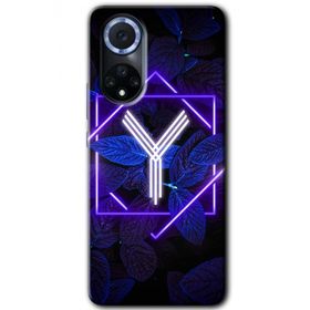 Huawei Nova 9 Dark Neon Yaprak Y Harfi Baskılı Uyumlu Silikon Kılıf