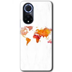 Huawei Nova 9 Dünya Haritası Baskılı Uyumlu Silikon Kılıf