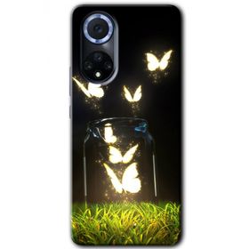 Huawei Nova 9 Işıklı Kelebekler Baskılı Uyumlu Silikon Kılıf