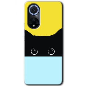 Huawei Nova 9 Kara Kedi Baskılı Uyumlu Silikon Kılıf