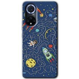 Huawei Nova 9 Kedi Galaksi Baskılı Uyumlu Silikon Kılıf