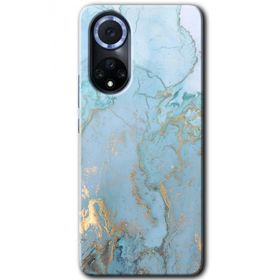 Huawei Nova 9 Mavi Gold Mermer Baskılı Uyumlu Silikon Kılıf