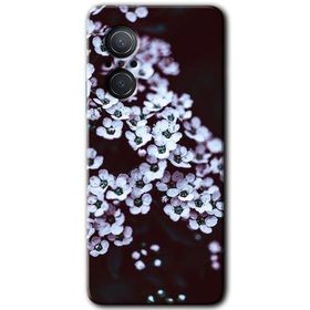 Huawei Nova 9 SE Beyaz Çiçek Baskılı Uyumlu Silikon Kılıf