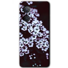 Huawei Nova 9 SE Beyaz Çiçek Baskılı Uyumlu Silikon Kılıf