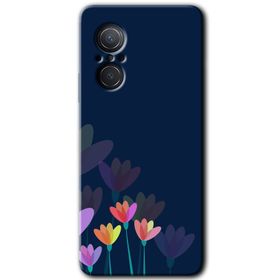 Huawei Nova 9 SE Çizim Çiçekleri Baskılı Uyumlu Silikon Kılıf