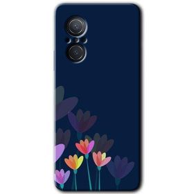 Huawei Nova 9 SE Çizim Çiçekleri Baskılı Uyumlu Silikon Kılıf