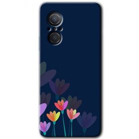 Huawei Nova 9 SE Çizim Çiçekleri Baskılı Uyumlu Silikon Kılıf
