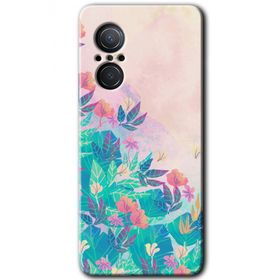 Huawei Nova 9 SE Çizim Yapraklar Baskılı Uyumlu Silikon Kılıf