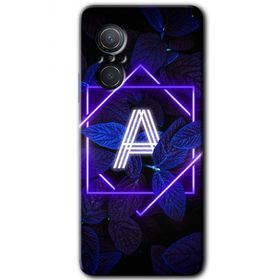 Huawei Nova 9 SE Dark Neon Yaprak A Harfi Baskılı Uyumlu Silikon Kılıf