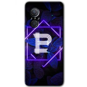 Huawei Nova 9 SE Dark Neon Yaprak B Harfi Baskılı Uyumlu Silikon Kılıf