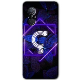 Huawei Nova 9 SE Dark Neon Yaprak Ç Harfi Baskılı Uyumlu Silikon Kılıf