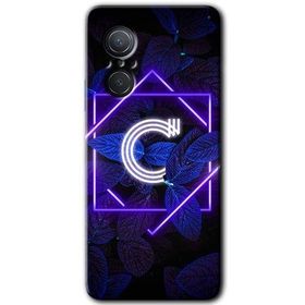 Huawei Nova 9 SE Dark Neon Yaprak Ç Harfi Baskılı Uyumlu Silikon Kılıf